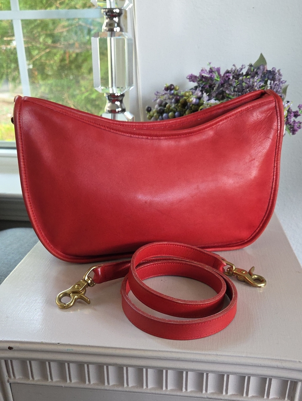 COACH Red Large Swinger Crossbody Bag Pre-1994